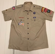 Boy Scouts Uniform Shirt Size XL Tan Short Sleeve BSA Official Made in USA