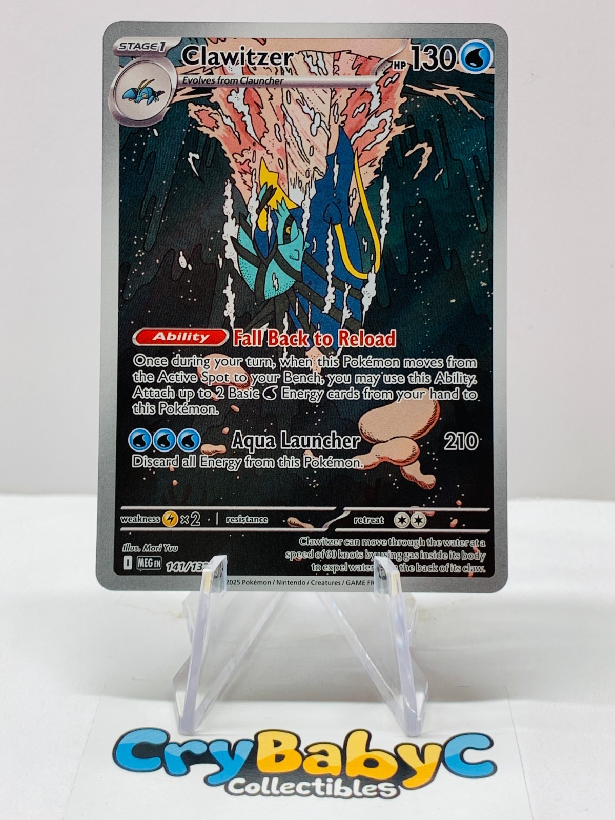 Pokemon Clawitzer 141/132 Base Set Mega Evolution Illustration Rare