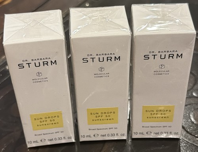 #ad 3x Dr. Barbara Sturm Sun Drops SPF 50 Sunscreen 10ml .33oz NEW SEALED 3 LOT SET $29.99