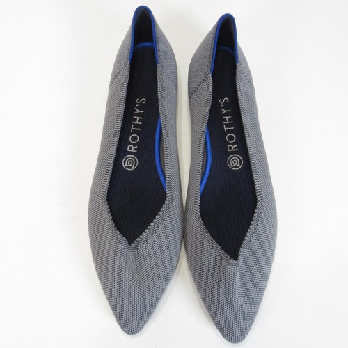 Rothys The Point Shoes Womens Size 10.5 Gray Knit Flats Recycled Washable Eco - Picture 5 of 16