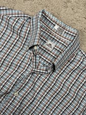 Peter Millar Plaid Long Sleeve Button Down Brown Men s Medium
