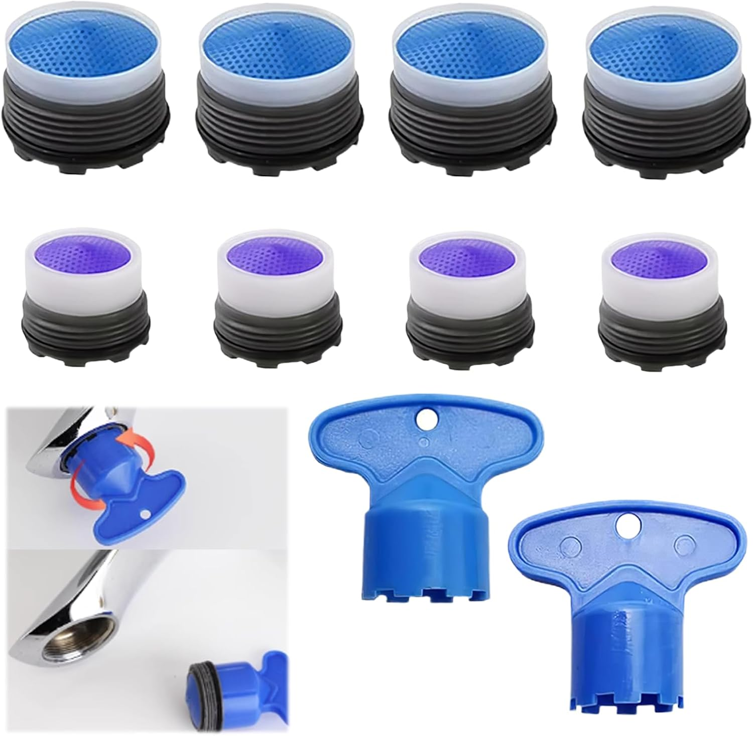 8 Pcs Faucet Air Aerator Replacement Removal Tools for Moen, M16.5Mm & 18.5Mm Wa