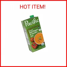 Pacific Foods Organic Creamy Roasted Red Pepper & Tomato Soup, 32 Ounce Resealab