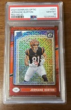 2024 Donruss Optic Rated Rookie Jermaine Burton #251 Red Mojo Prizm psa 10 POP 1