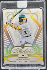 2024 Panini Flawless JACOB WILSON Rookie Gold Diamond #/10 Encased RC ATHLETICS