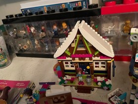 3 lego friends ski resort lot  41324, 41323 chalet,41319 chocolate van preowned