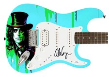 Alice Cooper Signed "The Mad Hatter" Custom Graphics Guitar