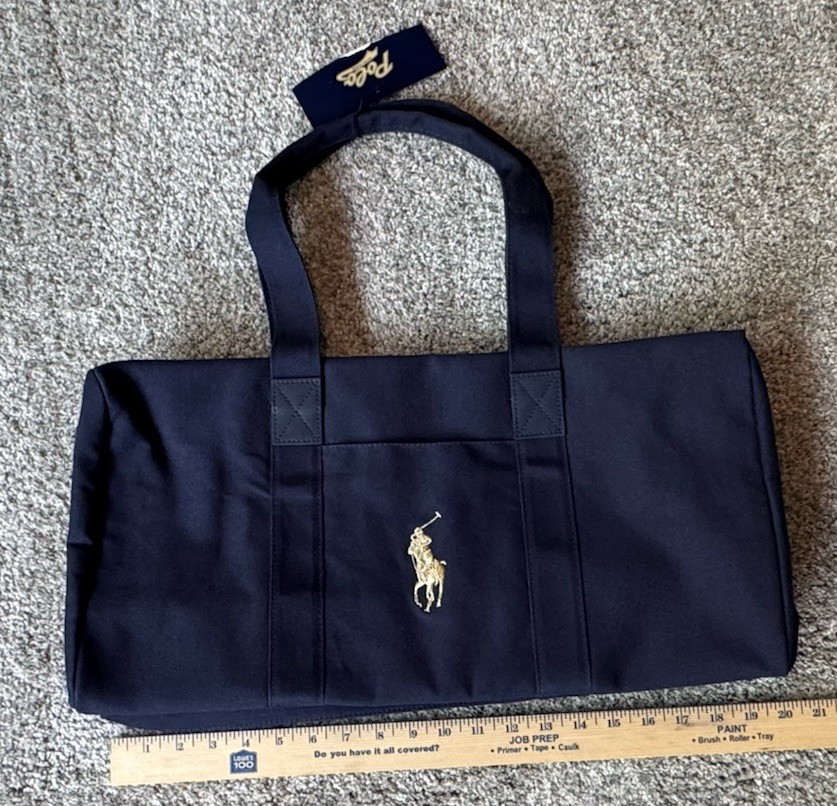 Polo Ralph Lauren ネイビー ビジネスバッグ Polo Ralph Lauren DUFFLE CARRY-ON Weekender Bag NAVY BLUE & Gold W