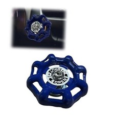Valve Handwheel Car Start Stop Button Cover, Universal Retro Alloy Key Blue