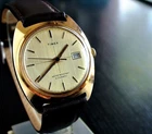 VINTAGE TIMEX 1976 DATE AUTOMATIC MECHANICAL SELF-WINDING MEN'S GOLD BROWN WATCH