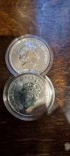 Two 2023 Silver Britannia 1oz Coins  Last Queen Elizabeth + 1st King Charles