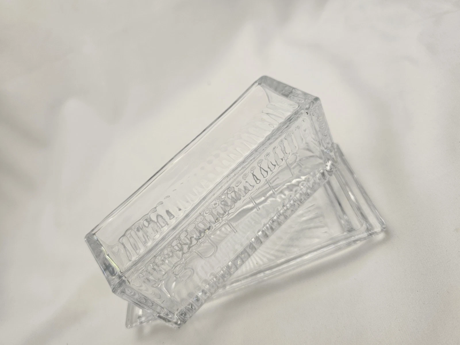Vintage Abbott Collection Pound Butter Dish with Lid, Clear Glass (7" Long)