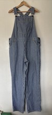 Very Denim Blue & White Striped Dungarees Size UK 14