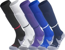 Youth Soccer Socks Boys Girls Women Knee High Team Sport Cushion Sock Long Tu...