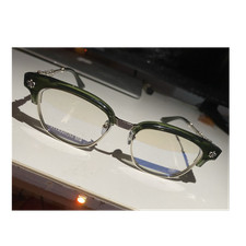 Chrome Hearts Green Titanium Full Rim Eyeglass Frames Decorative Temples