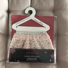 American Girl Doll Something Navy Holiday Sequin Skirt Pink BNIP
