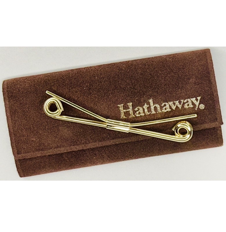 Vintage Gold Collar Bar Clip Spiral Grip Men's Wedding Jewelry Accessory in Case
