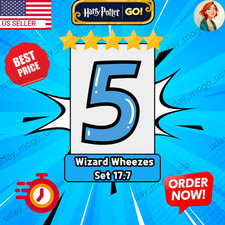 Set 17.7 - 5  Wizard Wheezes   Monopoly go sticker   Super cheap  Fast   24/7