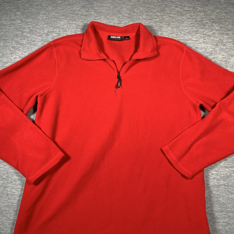 Мужской большой красный флисовый пуловер Kirkland Signature на молнии Polartec - Изображение 2 из 4
