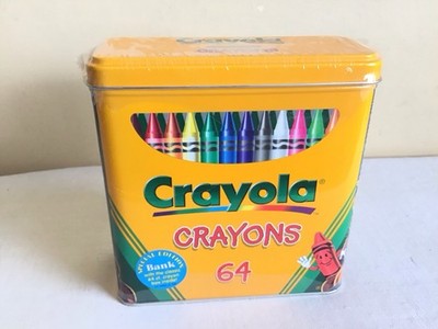 2000 Sealed Binney & Smith Special Edition Crayola Crayons 64ct Metal Bank Tin