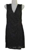 Dureeted Apparel Black Lace Sleeveless V-Neck Dress Size 8P  W005