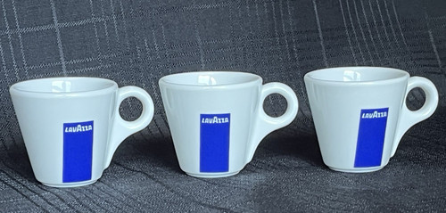 THREE Lavazza Espresso Cups (CUPS ONLY, NO SAUCERS ) 2 oz Portugal Set of 3