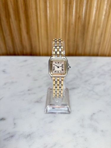1993 Cartier Panthere Small 3 Row 18k Yellow Gold & Steel Ladies Watch 1057917