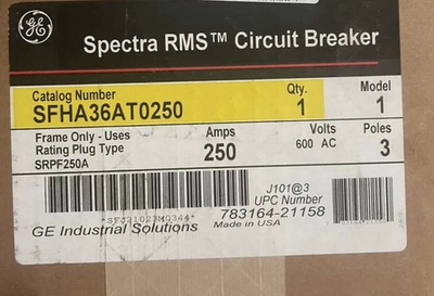 #ad #ad GE SFHA36AT0250 250A 600V Circuit Breaker FRAME $690.00