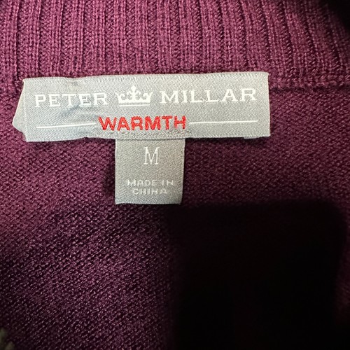 Peter Millar Sweater Mens M Quarter Zip Pullover 100% Merino Wool Golf Warmth - Picture 4 of 11