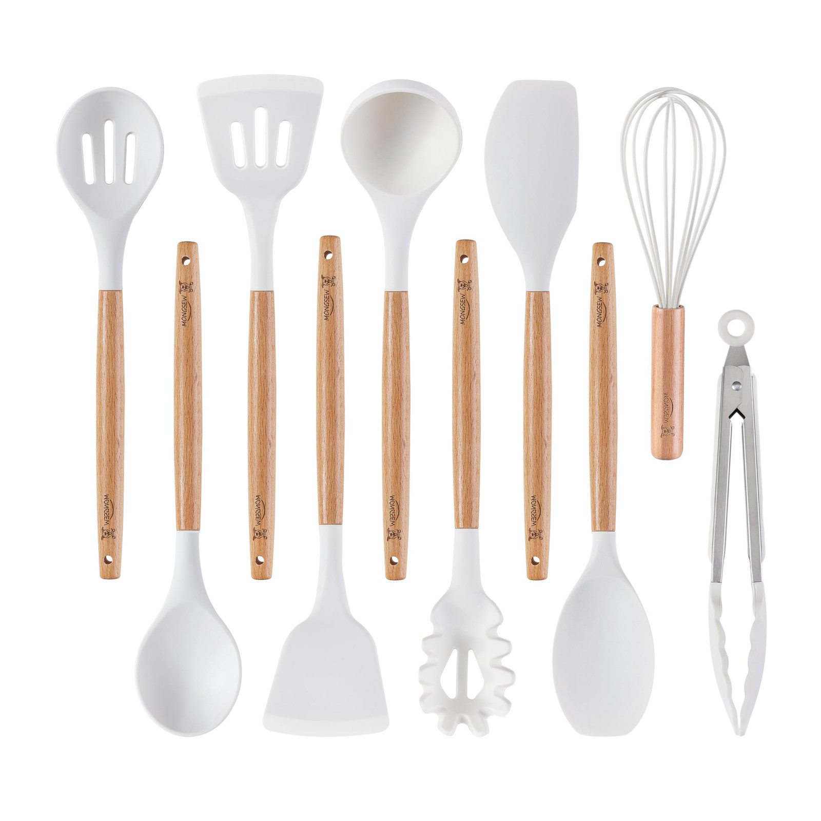 Silicone Cooking Utensils Set, Heat Resistant Kitchen Utensils for Cooking wi...