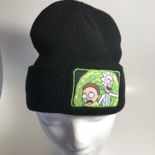 Rick and Morty Portal Beanie Hat Black Knit Cuffed Cap Adult Unisex Cartoon Fan