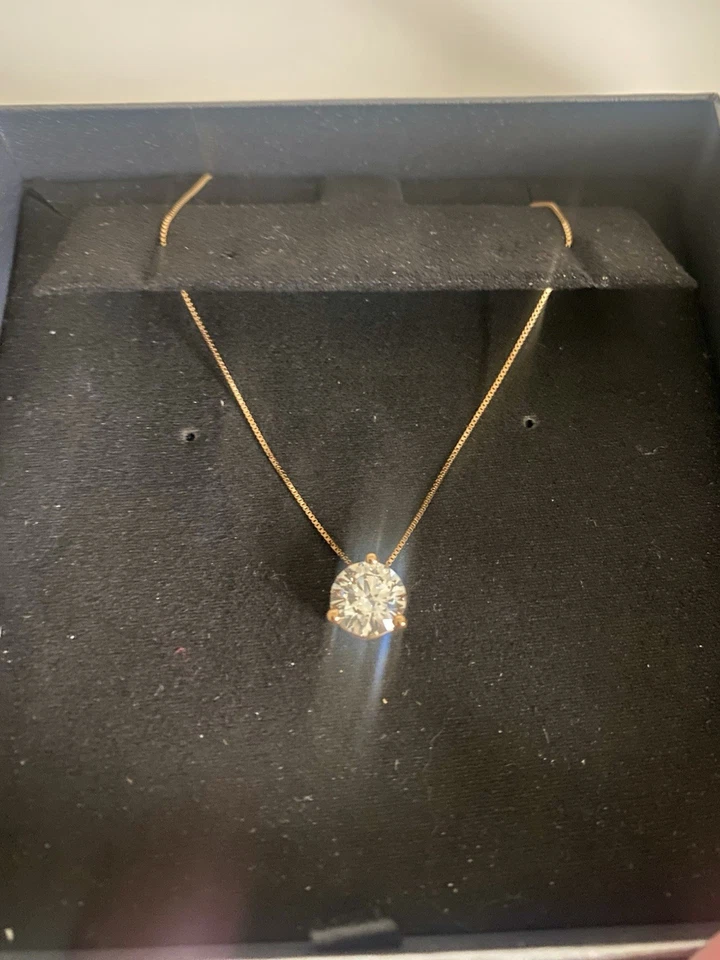 Collar Robbins Brothers Redondo Brillante 1.56 CT Amarillo 14K Foto 3 de 4