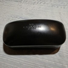 Coach Large Black Leather Hard Clam-Shell Sunglass Case