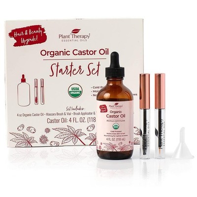 Plant Therapy Organic Castor Oil Starter Set, NEW