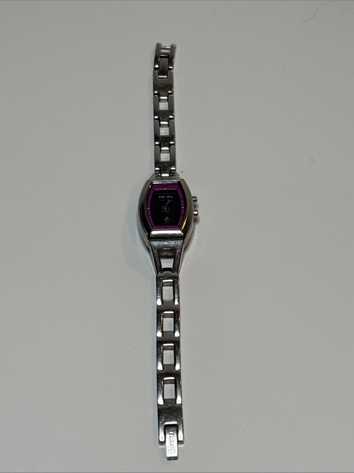 Y2K Fossil Big Tic ES-9567 Women’s Stainless Steel Watch Pink Untested