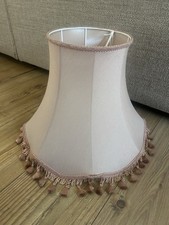 Vintage Bell Shape Baby Pink Tassle Fringe Lampshade Shabby Chic 13x14x7”