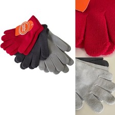 Wonder Nation Kid s Red, Dark Gray, and Light Gray Gloves Set Boys/ Unisex