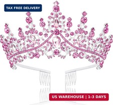 TOBATOBA Queen Crown for Women Crystal Princess Tiaras Rhinestone Wedding Tiara