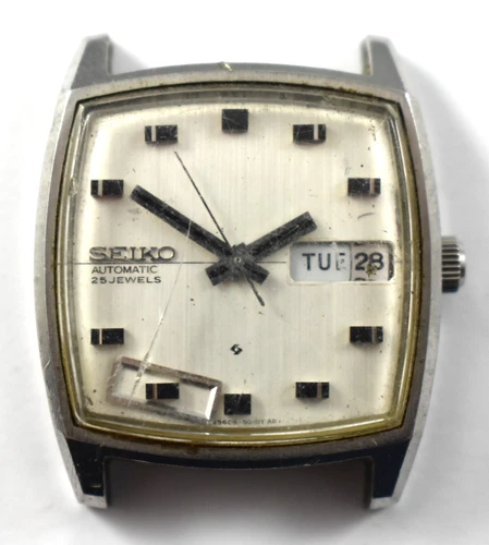 Vintage Seiko Automatic 25J Day Date Calendar 5606-5009 Wrist Watch Runs lot.wn
