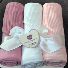 Parent's Choice Hooded Baby Towels 3-Pack 30x30 Pink/White/Purple Cotton Blend
