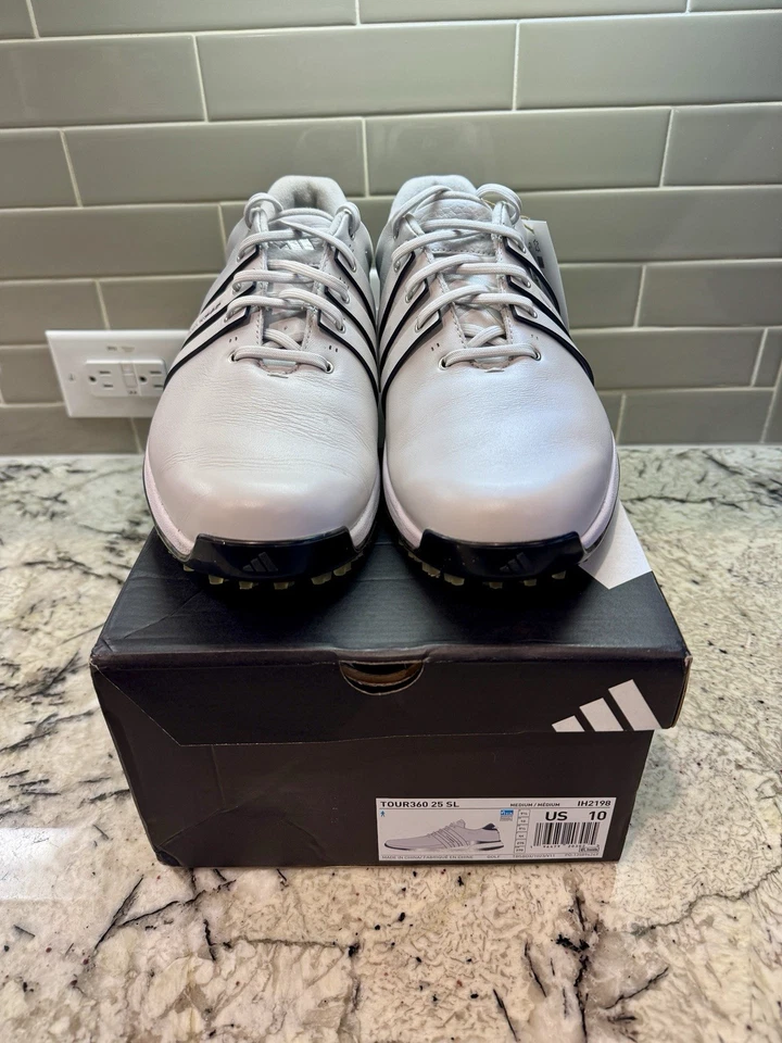 Zapatos de golf Adidas Tour360 25 SL gris azul marino sin clavos para hombre talla 10 IH2198 botines Foto 2 de 4