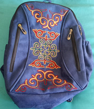 Blue Embroidered Kids Backpack, Zip Closure, Casual, School Theme