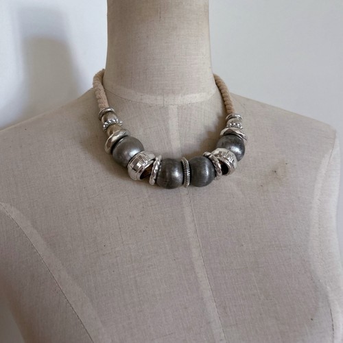 y2k 2010s Silver Diva Statement Necklace Rope - Picture 6 of 12