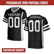 Custom Football Jersey, Personalized Name Number Logo, Game Training Shirt Footb