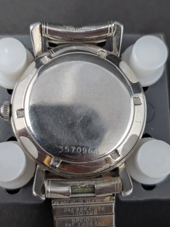 ¡CLÁSICO! Reloj pulsera Eterna-Matic 1952 negro y plateado automático suizo para hombre Foto 4 de 4