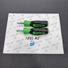 Snap-on Tools Usa New 2pc Green Soft Grip Stubby Screwdriver Set Shd1 Shdp22ir
