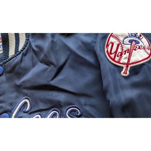 NY New York Yankees 90s STARTER Bomber Diamond Windbreaker Jacke M navy MLB Vintage - Bild 4 von 13