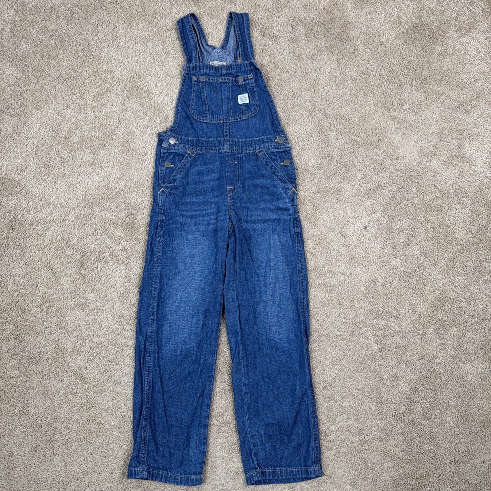 Vintage Polo Ralph Lauren Denim Overalls Girl 6X Blue Lightweight Bib Farmer 90s