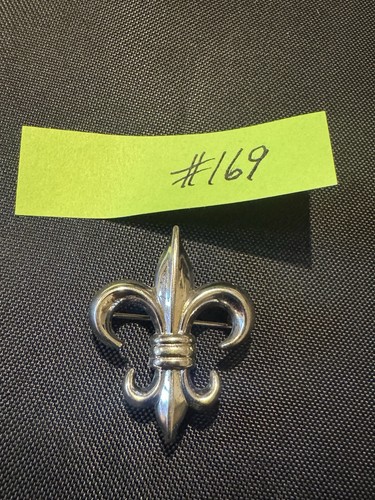 CA Sterling Silber 925 Carl Art Fleur de Lis Symbol Brosche Anstecknadel Anhänger Retro - Bild 2 von 10