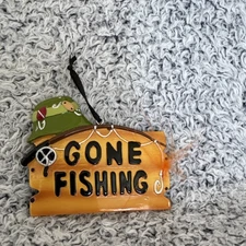 Gone Fishing/Fishing Rod/Fisherman Personalized Christmas Ornament